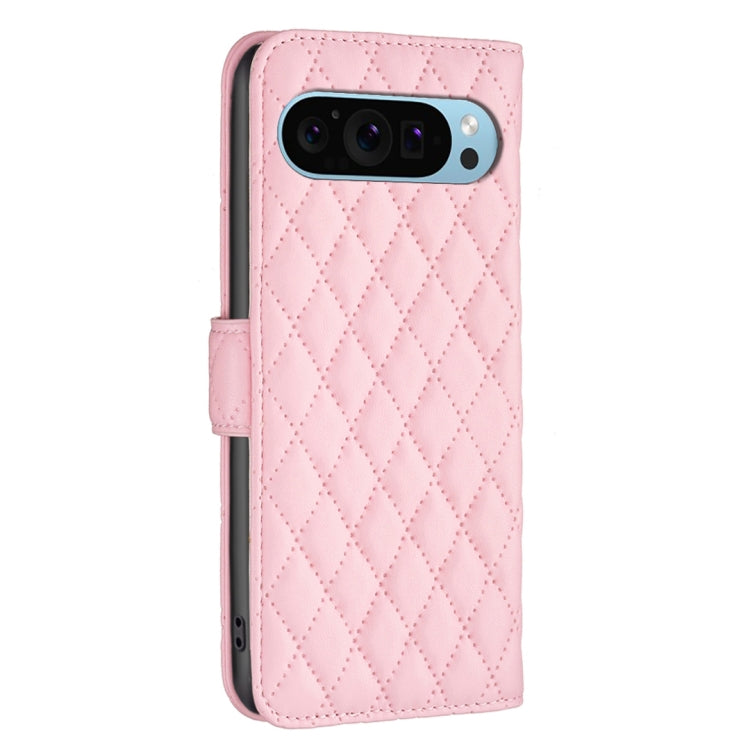 For Google Pixel 9 Pro Diamond Lattice Wallet Leather Flip Phone Case(Pink) by buy2fix