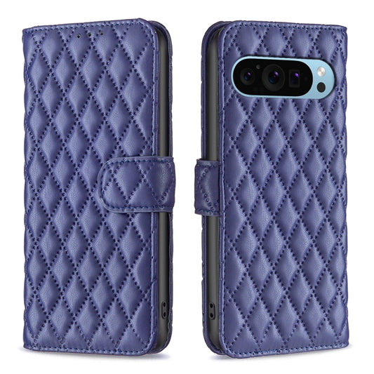 For Google Pixel 9 Pro Diamond Lattice Wallet Leather Flip Phone Case(Blue) by buy2fix