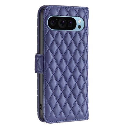 For Google Pixel 9 Pro Diamond Lattice Wallet Leather Flip Phone Case(Blue) by buy2fix
