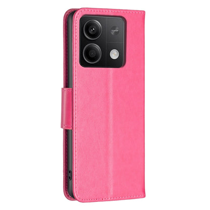 For Xiaomi Redmi Note 13 4G Global Two Butterflies Embossing Leather Phone Case(Rose Red) - Xiaomi Cases by buy2fix | Online Shopping UK | buy2fix
