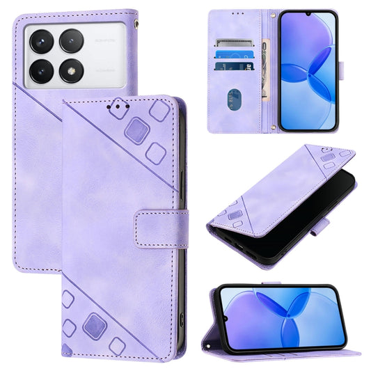 For Xiaomi Redmi K70 / K70 Pro Skin Feel Embossed Leather Phone Case(Light Purple) - Xiaomi Cases by buy2fix | Online Shopping UK | buy2fix