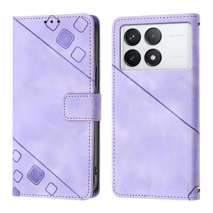 For Xiaomi Redmi K70 / K70 Pro Skin Feel Embossed Leather Phone Case(Light Purple) - Xiaomi Cases by buy2fix | Online Shopping UK | buy2fix