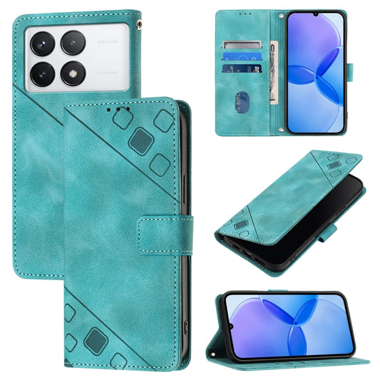 For Xiaomi Redmi K70 / K70 Pro Skin Feel Embossed Leather Phone Case(Green) - Xiaomi Cases by buy2fix | Online Shopping UK | buy2fix