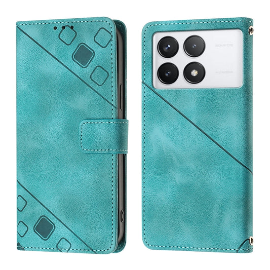 For Xiaomi Redmi K70 / K70 Pro Skin Feel Embossed Leather Phone Case(Green) - Xiaomi Cases by buy2fix | Online Shopping UK | buy2fix