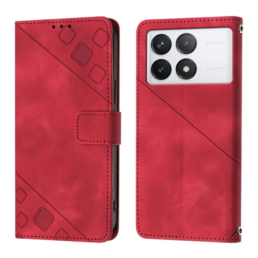 For Xiaomi Redmi K70 / K70 Pro Skin Feel Embossed Leather Phone Case(Red) - Xiaomi Cases by buy2fix | Online Shopping UK | buy2fix