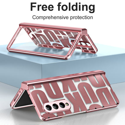 For Samsung Galaxy Z Fold4 5G Integrated Electroplating Folding Phone Case with Hinge(Rose Gold) - Galaxy Z Fold4 5G Cases by buy2fix | Online Shopping UK | buy2fix