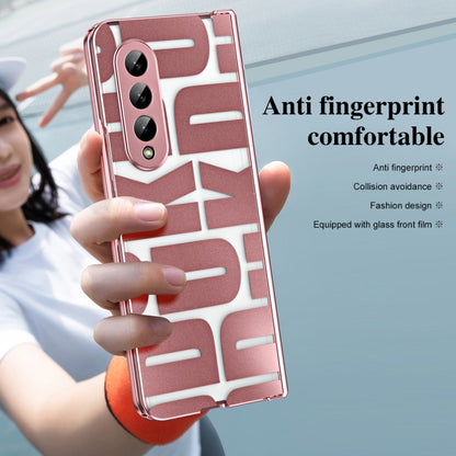 For Samsung Galaxy Z Fold4 5G Integrated Electroplating Folding Phone Case with Hinge(Rose Gold) - Galaxy Z Fold4 5G Cases by buy2fix | Online Shopping UK | buy2fix