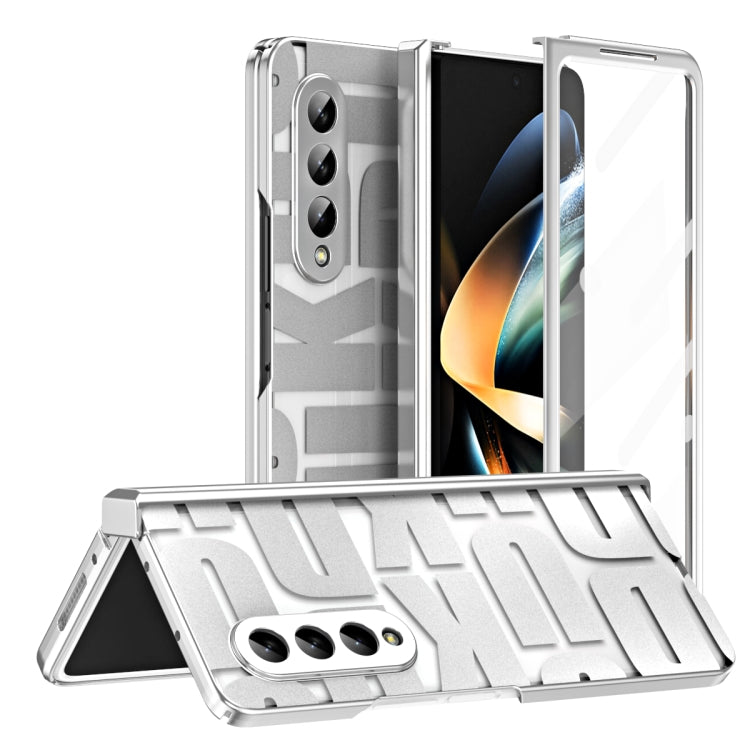 For Samsung Galaxy Z Fold4 5G Integrated Electroplating Folding Phone Case with Hinge(Silver) - Galaxy Z Fold4 5G Cases by buy2fix | Online Shopping UK | buy2fix