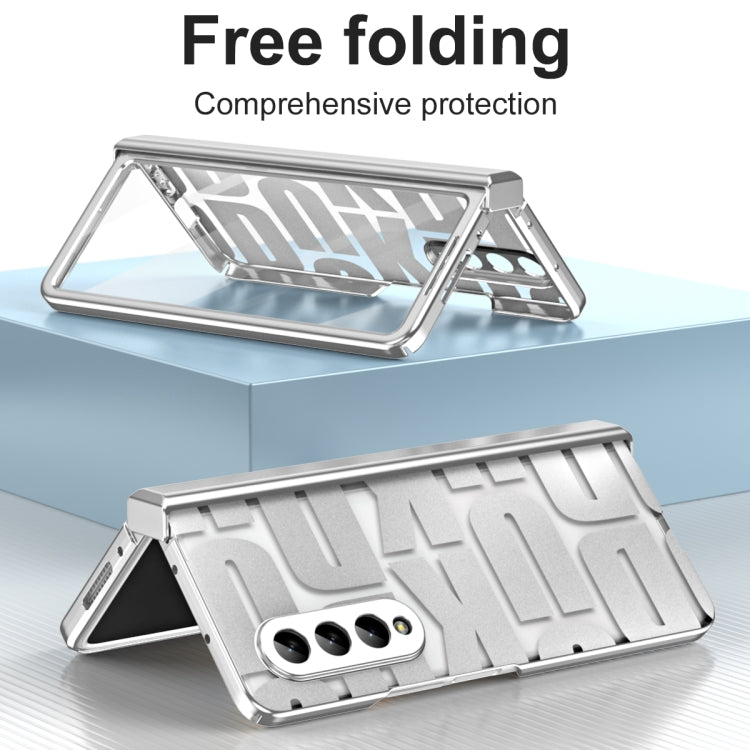 For Samsung Galaxy Z Fold4 5G Integrated Electroplating Folding Phone Case with Hinge(Silver) - Galaxy Z Fold4 5G Cases by buy2fix | Online Shopping UK | buy2fix
