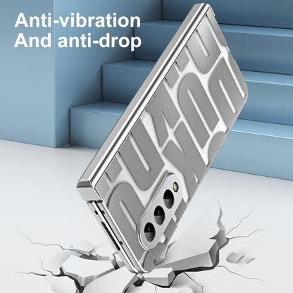 For Samsung Galaxy Z Fold4 5G Integrated Electroplating Folding Phone Case with Hinge(Silver) - Galaxy Z Fold4 5G Cases by buy2fix | Online Shopping UK | buy2fix