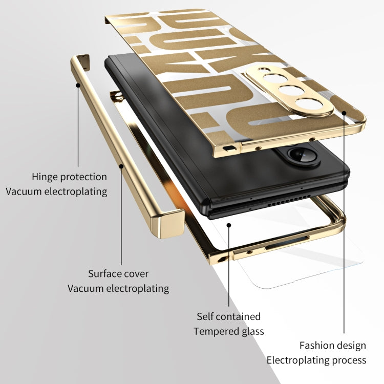 For Samsung Galaxy Z Fold4 5G Integrated Electroplating Folding Phone Case with Hinge(Tyrant Gold) - Galaxy Z Fold4 5G Cases by buy2fix | Online Shopping UK | buy2fix
