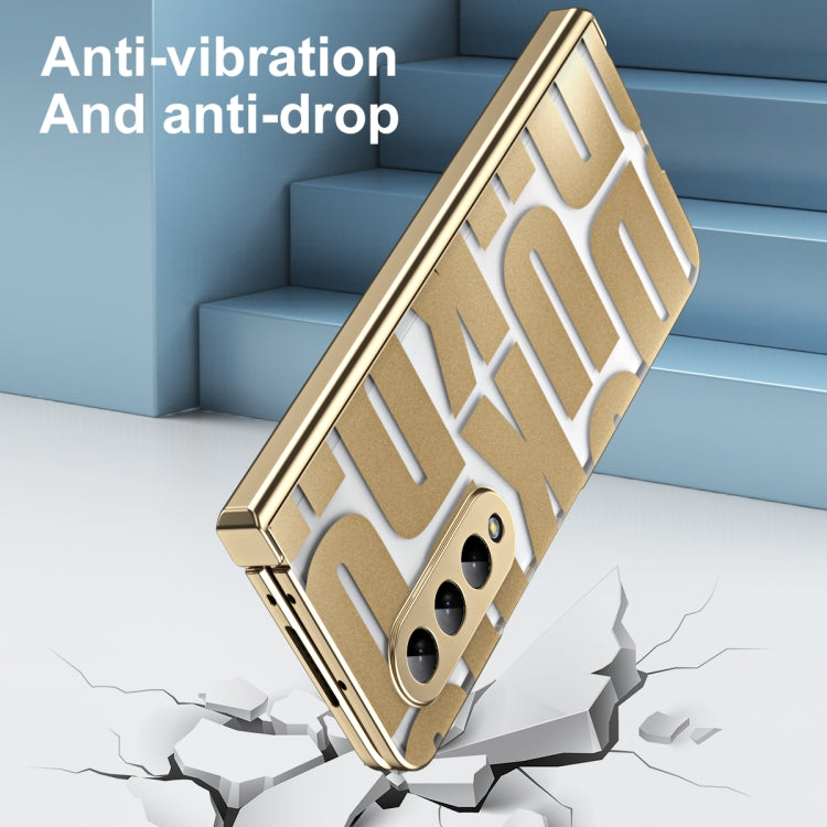 For Samsung Galaxy Z Fold4 5G Integrated Electroplating Folding Phone Case with Hinge(Tyrant Gold) - Galaxy Z Fold4 5G Cases by buy2fix | Online Shopping UK | buy2fix