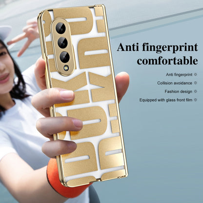 For Samsung Galaxy Z Fold4 5G Integrated Electroplating Folding Phone Case with Hinge(Tyrant Gold) - Galaxy Z Fold4 5G Cases by buy2fix | Online Shopping UK | buy2fix
