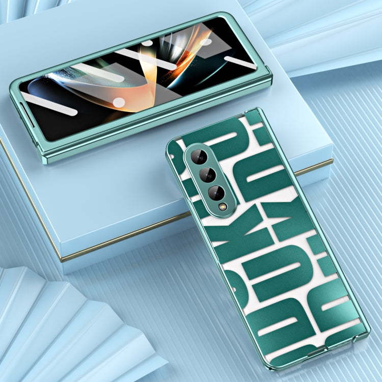 For Samsung Galaxy Z Fold4 5G Integrated Electroplating Folding Phone Case with Hinge(Green) - Galaxy Z Fold4 5G Cases by buy2fix | Online Shopping UK | buy2fix