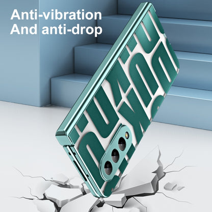 For Samsung Galaxy Z Fold4 5G Integrated Electroplating Folding Phone Case with Hinge(Green) - Galaxy Z Fold4 5G Cases by buy2fix | Online Shopping UK | buy2fix