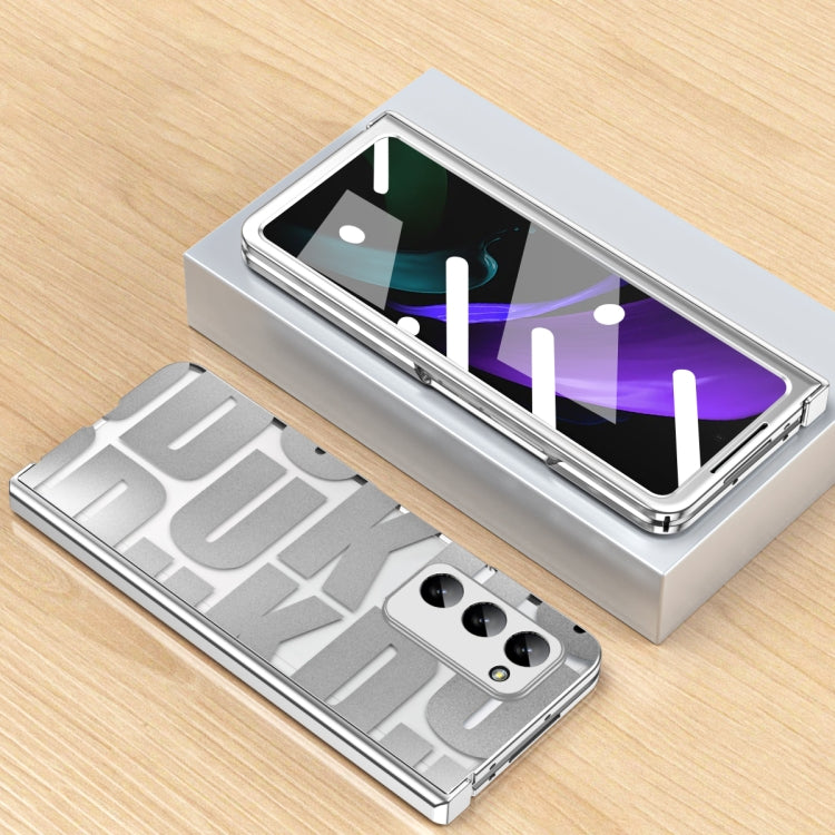 For Samsung Galaxy Z Fold2 5G Integrated Electroplating Folding Phone Case with Hinge(Silver) - Galaxy Phone Cases by buy2fix | Online Shopping UK | buy2fix