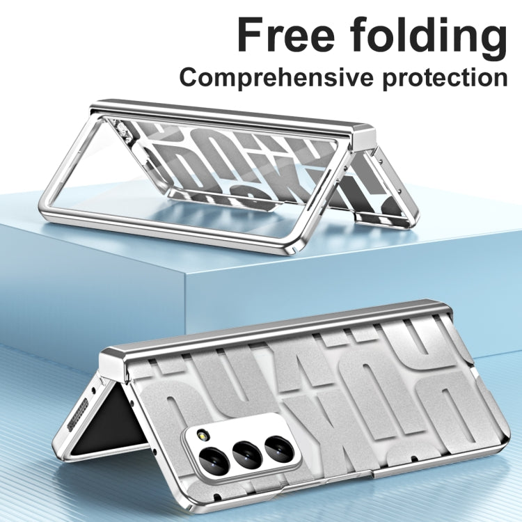 For Samsung Galaxy Z Fold2 5G Integrated Electroplating Folding Phone Case with Hinge(Silver) - Galaxy Phone Cases by buy2fix | Online Shopping UK | buy2fix