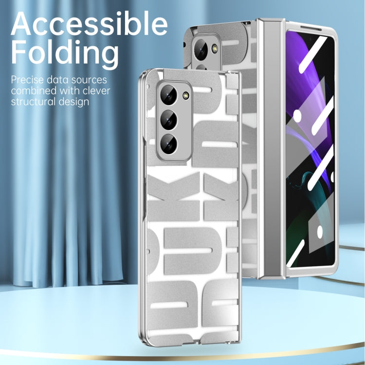 For Samsung Galaxy Z Fold2 5G Integrated Electroplating Folding Phone Case with Hinge(Blue) - Galaxy Phone Cases by buy2fix | Online Shopping UK | buy2fix