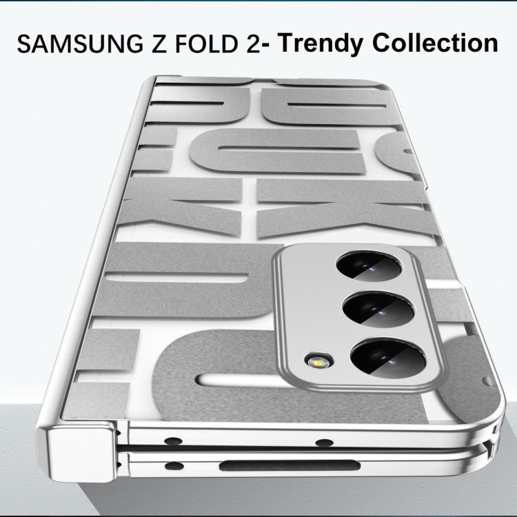 For Samsung Galaxy Z Fold2 5G Integrated Electroplating Folding Phone Case with Hinge(Black) - Galaxy Phone Cases by buy2fix | Online Shopping UK | buy2fix
