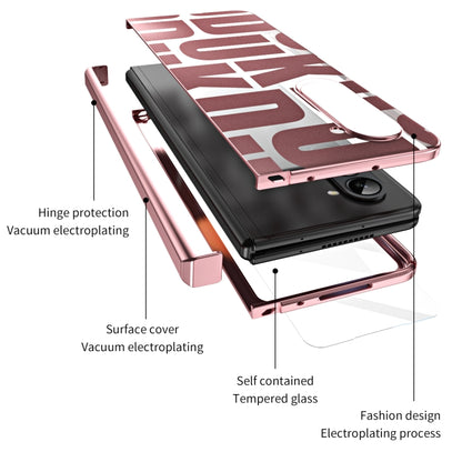 For Samsung Galaxy Z Fold5 Integrated Electroplating Folding Phone Case with Hinge(Rose Gold) - Galaxy Z Fold5 Cases by buy2fix | Online Shopping UK | buy2fix