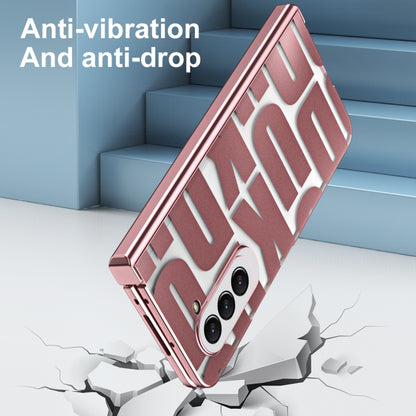 For Samsung Galaxy Z Fold5 Integrated Electroplating Folding Phone Case with Hinge(Rose Gold) - Galaxy Z Fold5 Cases by buy2fix | Online Shopping UK | buy2fix