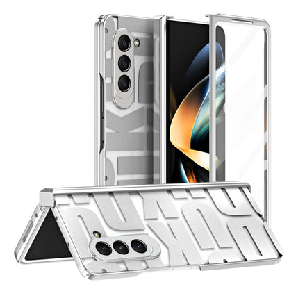 For Samsung Galaxy Z Fold5 Integrated Electroplating Folding Phone Case with Hinge(Silver) - Galaxy Z Fold5 Cases by buy2fix | Online Shopping UK | buy2fix