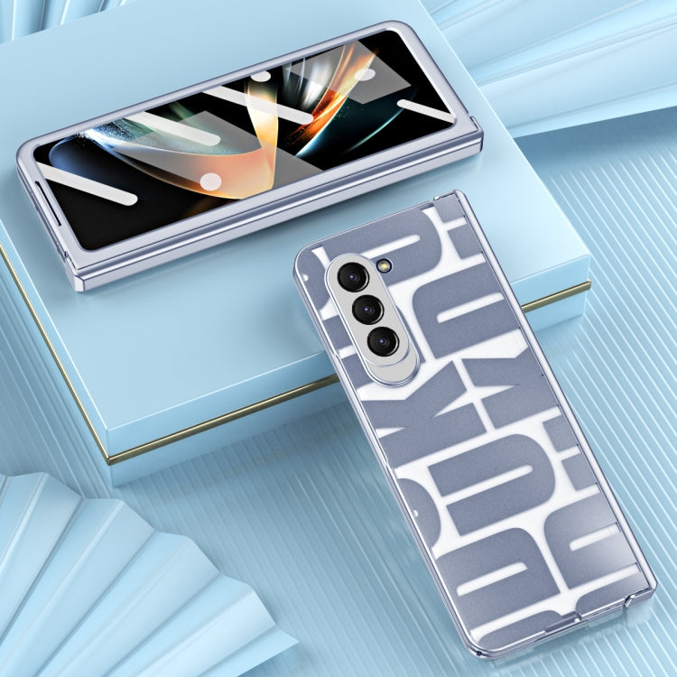 For Samsung Galaxy Z Fold5 Integrated Electroplating Folding Phone Case with Hinge(Blue) - Galaxy Z Fold5 Cases by buy2fix | Online Shopping UK | buy2fix