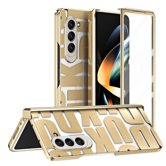 For Samsung Galaxy Z Fold5 Integrated Electroplating Folding Phone Case with Hinge(Tyrant Gold) - Galaxy Z Fold5 Cases by buy2fix | Online Shopping UK | buy2fix