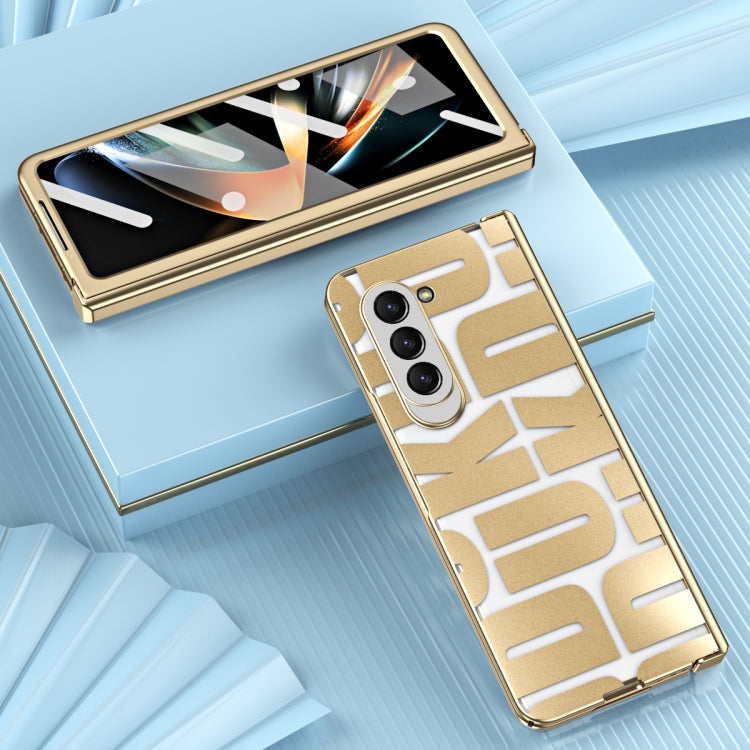 For Samsung Galaxy Z Fold5 Integrated Electroplating Folding Phone Case with Hinge(Tyrant Gold) - Galaxy Z Fold5 Cases by buy2fix | Online Shopping UK | buy2fix