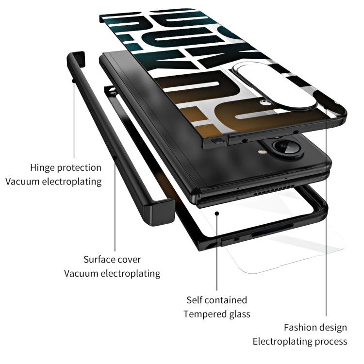 For Samsung Galaxy Z Fold5 Integrated Electroplating Folding Phone Case with Hinge(Black) - Galaxy Z Fold5 Cases by buy2fix | Online Shopping UK | buy2fix