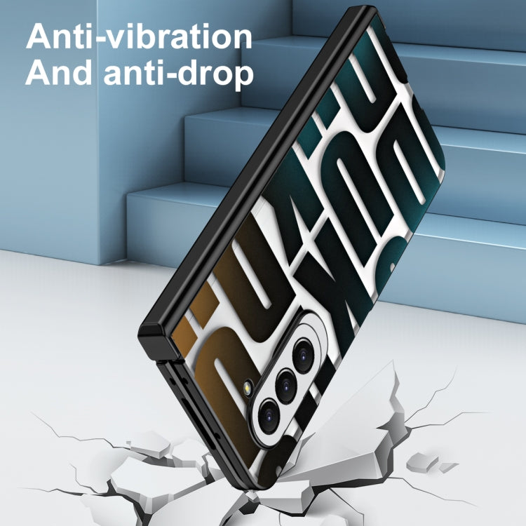 For Samsung Galaxy Z Fold5 Integrated Electroplating Folding Phone Case with Hinge(Black) - Galaxy Z Fold5 Cases by buy2fix | Online Shopping UK | buy2fix