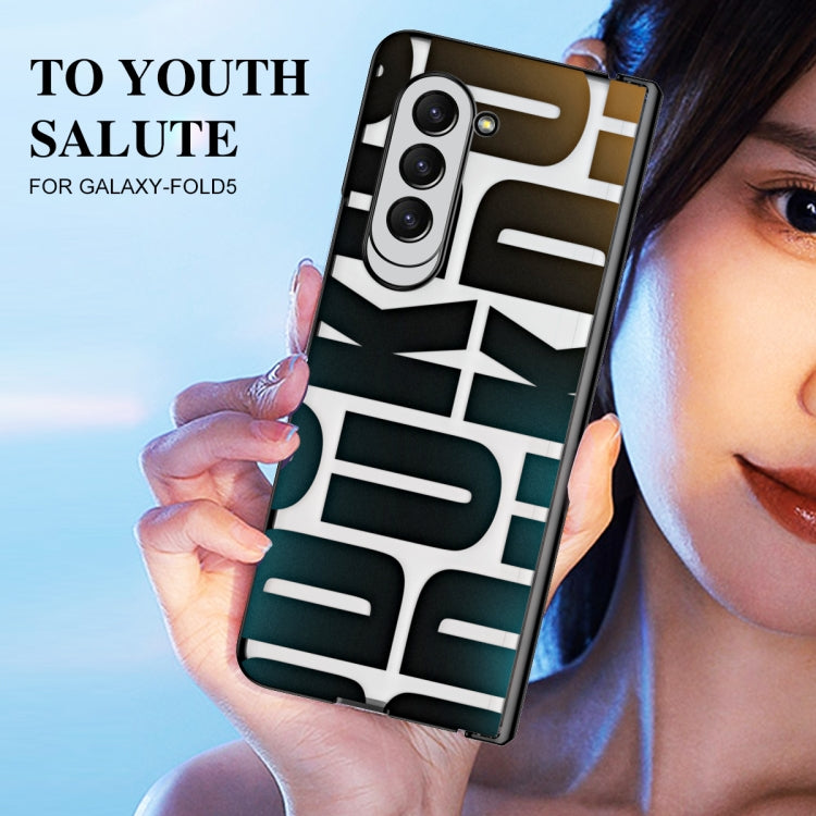 For Samsung Galaxy Z Fold5 Integrated Electroplating Folding Phone Case with Hinge(Black) - Galaxy Z Fold5 Cases by buy2fix | Online Shopping UK | buy2fix