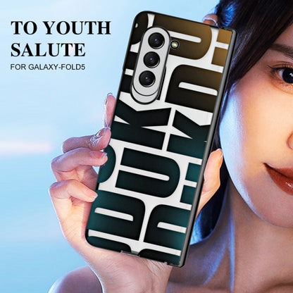 For Samsung Galaxy Z Fold5 Integrated Electroplating Folding Phone Case with Hinge(Black) - Galaxy Z Fold5 Cases by buy2fix | Online Shopping UK | buy2fix