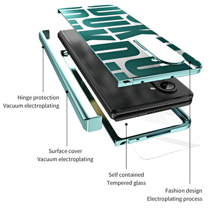 For Samsung Galaxy Z Fold5 Integrated Electroplating Folding Phone Case with Hinge(Green) - Galaxy Z Fold5 Cases by buy2fix | Online Shopping UK | buy2fix