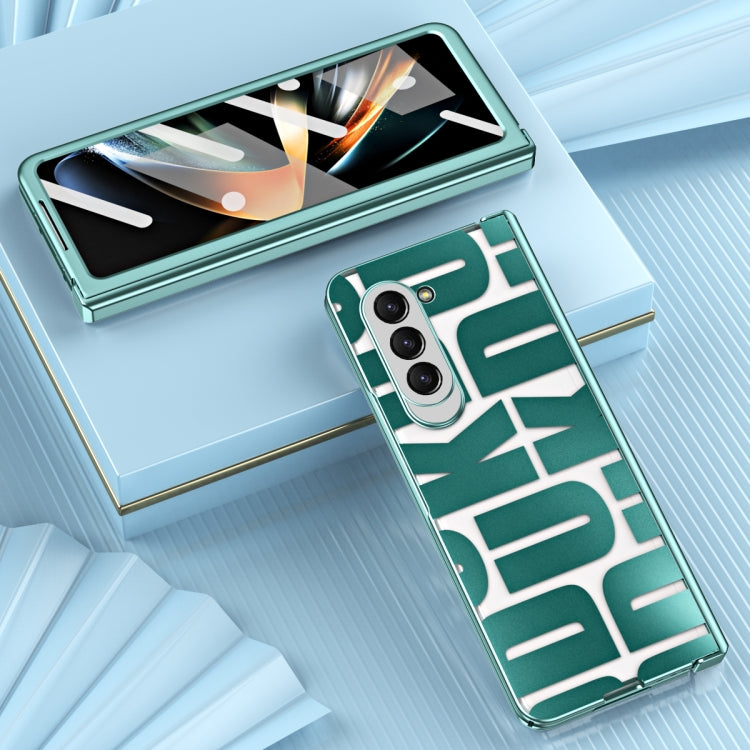 For Samsung Galaxy Z Fold5 Integrated Electroplating Folding Phone Case with Hinge(Green) - Galaxy Z Fold5 Cases by buy2fix | Online Shopping UK | buy2fix