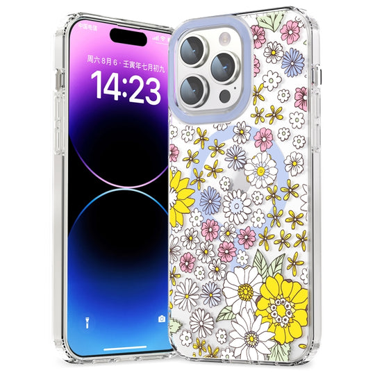 For iPhone 15 Pro MagSafe Magnetic TPU Phone Case(Little Flower)