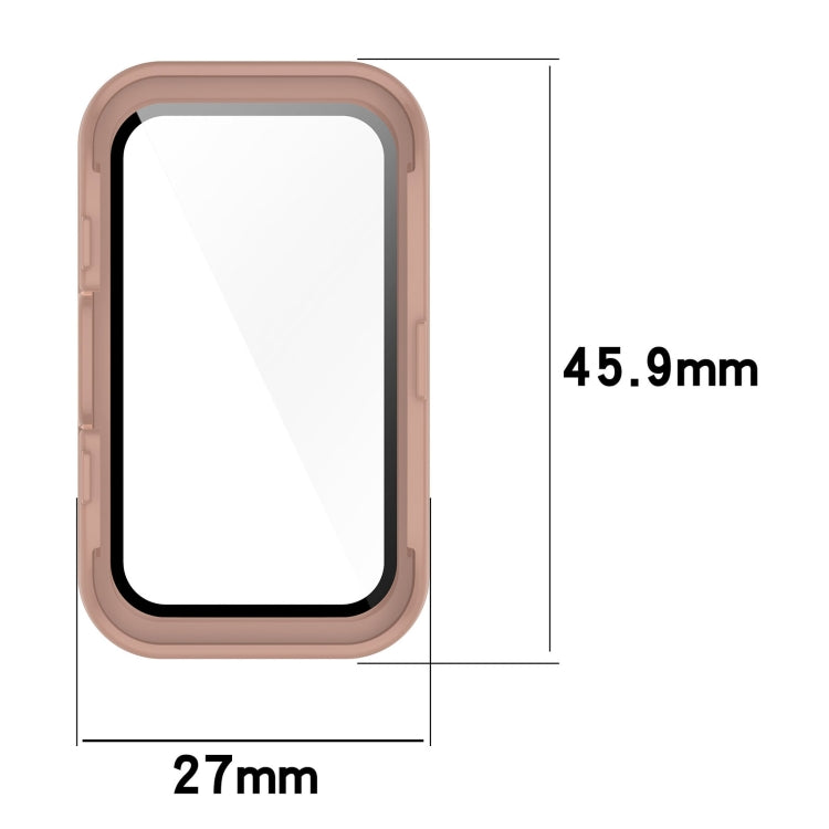 For Huawei Band 10 / 9 / 8 PC + Tempered Film Integrated Protective Watch Case(Pink) by buy2fix