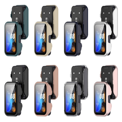 For Huawei Band 10 / 9 / 8 PC + Tempered Film Integrated Protective Watch Case(Pink) by buy2fix