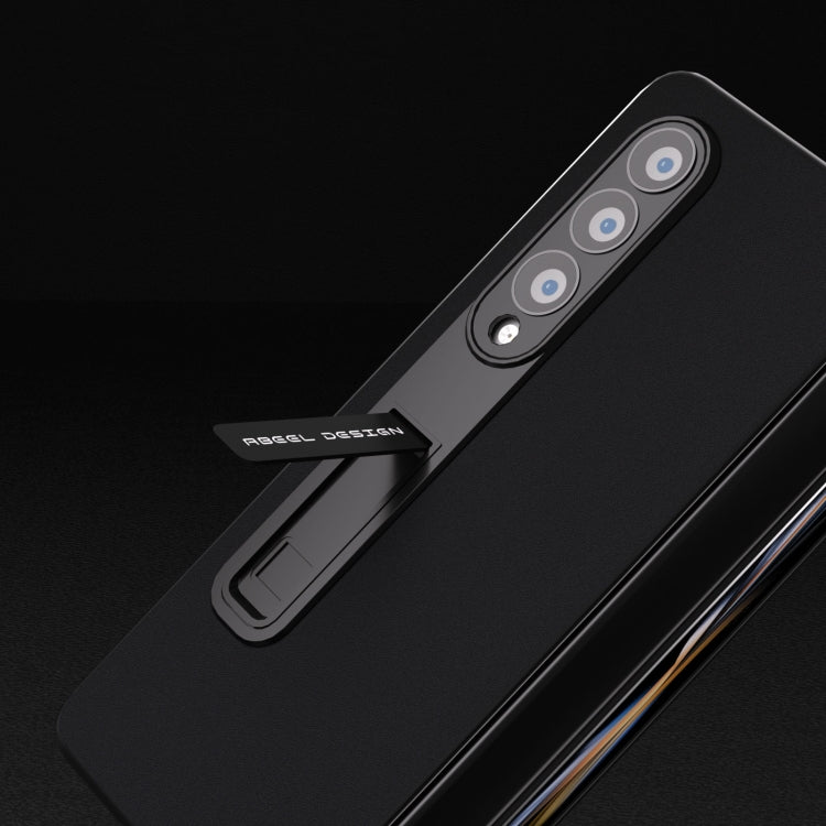 For Samsung Galaxy Z Fold3 5G Integrated Genuine Silky Soft ABEEL Black Edge Phone Case with Holder(Black) - Galaxy Phone Cases by buy2fix | Online Shopping UK | buy2fix