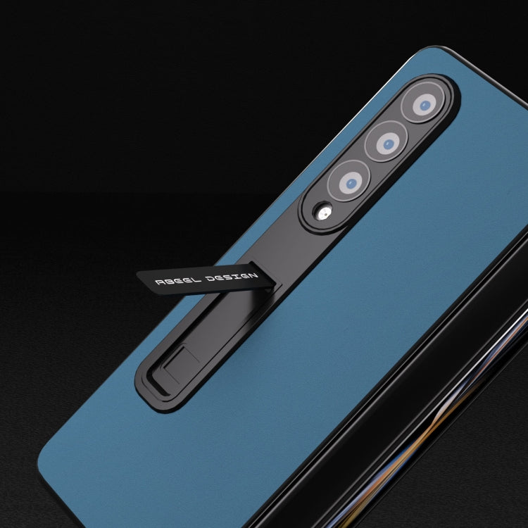 For Samsung Galaxy Z Fold3 5G Integrated Genuine Silky Soft ABEEL Black Edge Phone Case with Holder(Blue) - Galaxy Phone Cases by buy2fix | Online Shopping UK | buy2fix