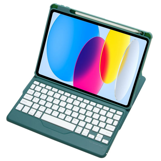 For iPad 11 2025 / 10th Gen 10.9 2022 F10B 360 Rotation Acrylic Transparent Bluetooth Keyboard Leather Case(Green) - Universal by buy2fix | Online Shopping UK | buy2fix