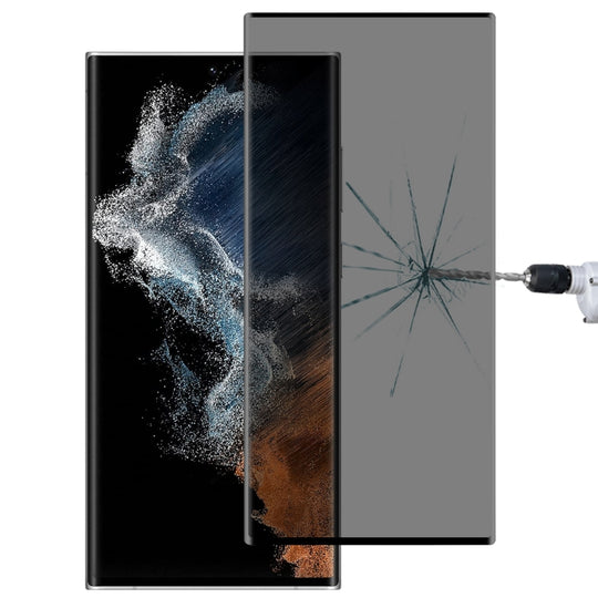 For Samsung Galaxy S22 Ultra 5G 3D Curved Edge Privacy Tempered Glass Film, without Fingerprint Unlocking