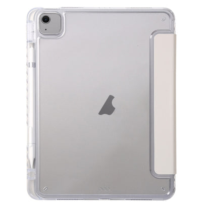 For iPad Air 11 2025 / 2024 Clear Acrylic 3-Fold Leather Tablet Case(Grey) - iPad Air 11 2025 / 2024 Cases by buy2fix | Online Shopping UK | buy2fix