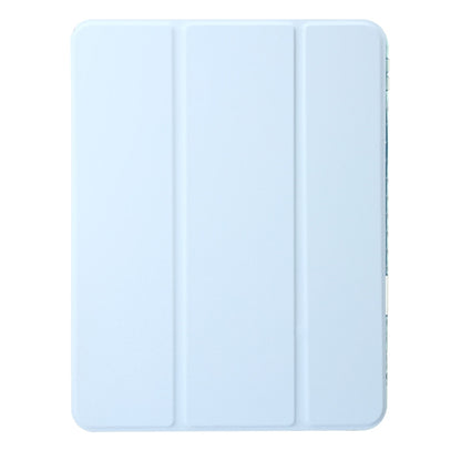 For iPad Air 11 2025 / 2024 Clear Acrylic 3-Fold Leather Tablet Case(Ice Blue) - iPad Air 11 2025 / 2024 Cases by buy2fix | Online Shopping UK | buy2fix