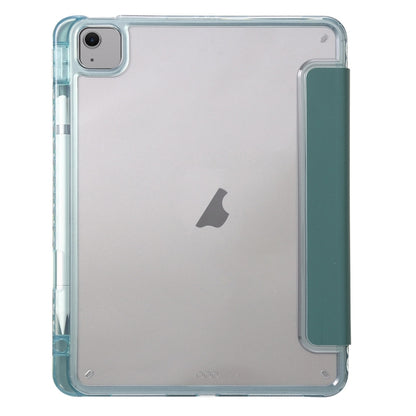 For iPad Air 13 2025 / 2024 Clear Acrylic 3-Fold Leather Tablet Case(Dark Green) - iPad Air 13 2025 / 2024 Cases by buy2fix | Online Shopping UK | buy2fix