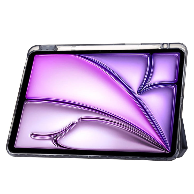 For iPad Air 13 2025 / 2024 Clear Acrylic 3-Fold Leather Tablet Case(Lavender Purple) - iPad Air 13 2025 / 2024 Cases by buy2fix | Online Shopping UK | buy2fix