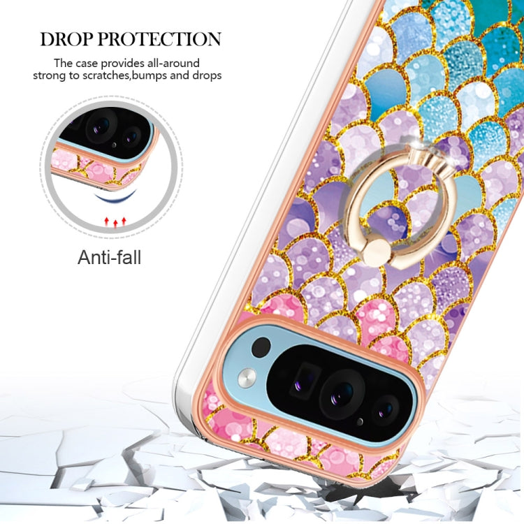 For Google Pixel 9 Pro XL Electroplating IMD TPU Phone Case with Ring(Colorful Scales) by buy2fix