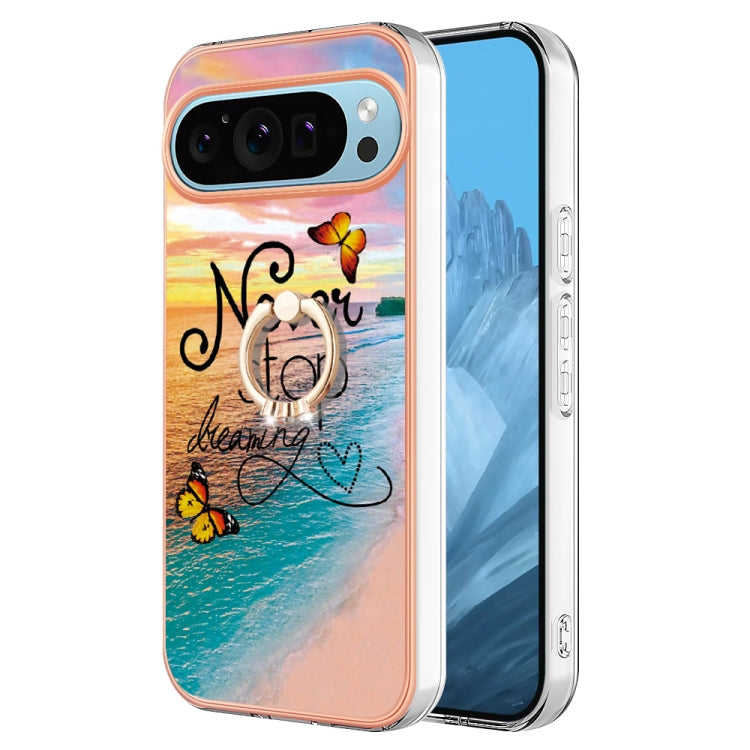 For Google Pixel 9 Pro XL Electroplating IMD TPU Phone Case with Ring(Dream Butterfly) by buy2fix