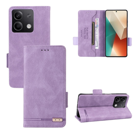 For Xiaomi Redmi Note 13 5G Magnetic Clasp Leather Phone Case(Purple) - Xiaomi Cases by buy2fix | Online Shopping UK | buy2fix