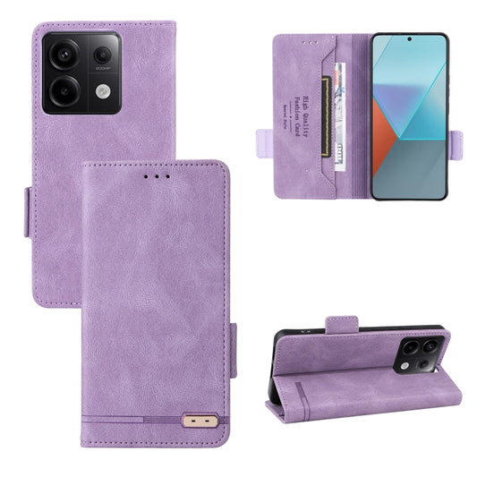 For Xiaomi Redmi Note 13 Pro 5G Magnetic Clasp Leather Phone Case(Purple) - Xiaomi Cases by buy2fix | Online Shopping UK | buy2fix